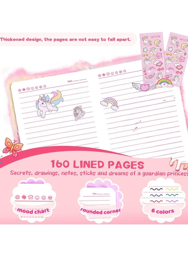 لوكاداه مفكرة قطة للبنات مع قلم، مفكرة سرية، دفتر ملاحظات جميل للأطفال، دفتر ملاحظات ناعم للأطفال، مفكرة قطيفة لطيفة للكتابة والرسم، دفتر ملاحظات فروي برسومات حيوانات كرتونية مع قلم مزين بكرات صوفية، دفتر ملاحظات مسطر A5 للمدرسة والمكتب والملاحظات اليومية، هدايا للأطفال والمراهقين، هدية عيد ميلاد للبنات من عمر 4 إلى 12 سنة فما فوق (160 صفحة) - Image 2